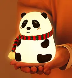 Дитячий силіконовий нічник Панда Panda Silicone Lamp LJC-142-A акумуляторний світильник іграшка для сну - мініатюра 3