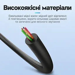 Аудіоперехідник для гарнітури Vention 0,3 м гніздо 3,5 мм на 2 штекери 3,5 мм TRS для окремих роз’ємів навушників і мікрофона ПК для стандарту CTIA з регульованим розгалуженням кабелю з позначеннями навушників і мікрофона на штекерах чорний (BBUBY) - мініатюра 10