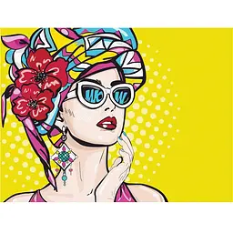 Полотно на картоні з контуром Rosa Start Pop Art WOW 1 30х40 бавовна акрил