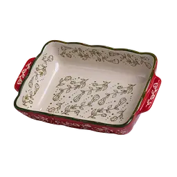 Форма для запекания Vintage фарфоровая прямоугольная 700 мл с ручками для духовки выпекание запеканок блюд мяса овощей 23х14х5 см Красный