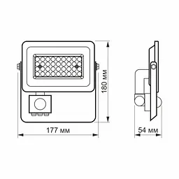LED прожектор Videx F2e 30W 5000K з датчиком руху та освітленості (26265-000) - мініатюра 8