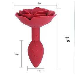 Силіконова анальна пробка Rose від SILICON 11 см Бордовий K0633-1 - мініатюра 2