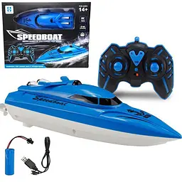 Швидкісний радіокерований катер Speedboat 2.4 GHz із двома моторами, акумулятором та USB-кабелем 25 см - мініатюра 2