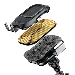 Тримач в машину з бездротовим ЗП Wireless Charger Baseus Smart Vehicle Bracket (Osculum Type) чорний (21738) - мініатюра 4