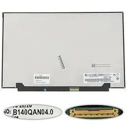 Матриця 14.0" B140QAN04.0 (2880*1800 40pin(eDP LTPS 90Hz 1.07B 400cd/m2) LED SLIM(без планок та вушок) матовая роз'єм
