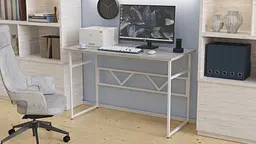 Стіл письмовий Раян Ferrum-decor 750x1400x700 Білий метал ДСП Бетон 16 мм (FRD-106502) - мініатюра 6