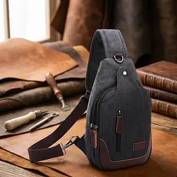 Сумка через плече текстильна 20077 Vintage чорний - мініатюра 4