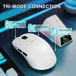 Бездротова магнітна миша Ajazz AJ159 APEX PAW3950 400 мАч RGB Біла - мініатюра 4