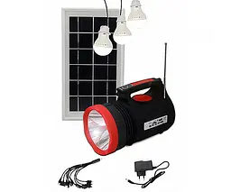 Фонарь автономный многофункциональный на солнечной батарее XPRO 10W+22 SMD LED c радио, Power bank и MP3 черный (XPRO_1763) - мініатюра 5