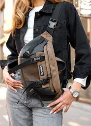 Велика жіноча поясна сумка бананка Sambag DynamicDart горіх 38 × 21 × 7 см (80411119) - мініатюра 3