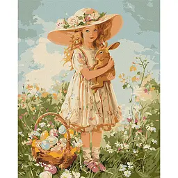 Картина за номерами Дівчинка з кроликом 40x50 см (KHO5187)