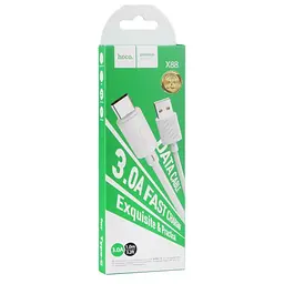 Кабель HOCO X88 Gratified charging data cable for Type-C 3A 1m Білий - мініатюра 2