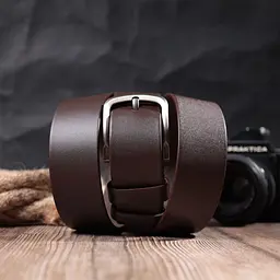 Стильний чоловічий ремінь із натуральної шкіри Vintage 20805 коричневий 100 см - мініатюра 10