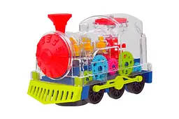 Іграшковий паровозик прозорий з шестірнями світлозвукові ефекти Transparent Gear Train R05 в коробці р.17,5х10х12,3см - мініатюра 2