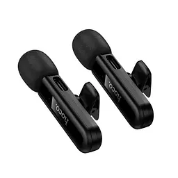 Мікрофон Hoco L20A Fair dual-mic wireless microphone iP/Type-C чорний - мініатюра 2