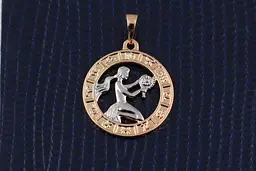 Кулон зодіак Xuping Jewelry діва з родієм 2 см золотистий