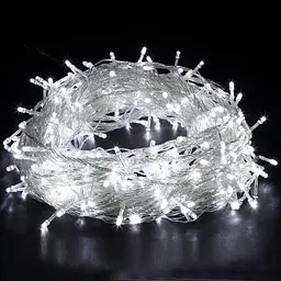 Світлодіодна гірлянда No Brand 160 LED класична 5 мм довжина 8.5 метрів з прозорим проводом, світло біле (1120-03) - мініатюра 5