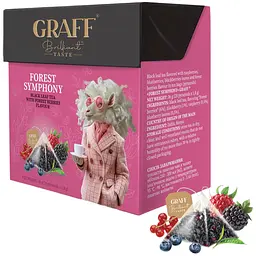 Чай чорний Graff Forest symphony у пірамідках з лісовими ягодами 36 г (20 шт. х 1.8 г)  - мініатюра 2