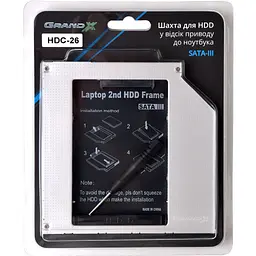 Фрейм-перехідник Grand-X HDD 2.5'' to notebook 9.5 mm ODD SATA3 (HDC-26) - мініатюра 3