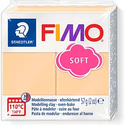 Полімерна глина Fimo Soft, 57 г., Пастельна Персикова, (8020-405)