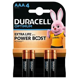 Батарейка Duracell Optimum AAA лужні 4 шт. в упаковці (5015596) - мініатюра 2