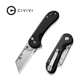 Ніж трапеція складаний кишеньковий Civivi Elementum Utility, (5.8 см) 6Cr13 / Aluminum чорний - мініатюра 10