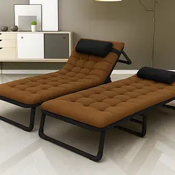 Розкладне ліжко (розкладачка) з матрацом і подушкою LEOBRO Brown (LB-FB-A1-BRN) - мініатюра 2