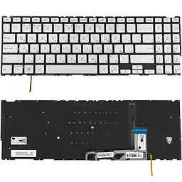 Клавіатура для ноутбука ASUS (UX534 series) ukr сріблястий без фрейма підсвічування клавіш