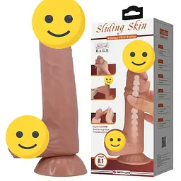 Реалістичний фалоімітіатор з яєчками на присосці для вагінального і анального сексу — фалос силіконовий для жінок