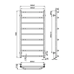 Рушникосушка водяна Onlyheat Ignis 500/1000/9, Хром - мініатюра 3