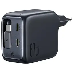 МЗП Baseus EnerCore CJ11 PD67W with retractable cable (3USB-C) (E0121E) Cosmic Black