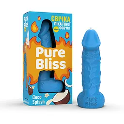 Свічка член Pure Bliss Coco Splash Blue, 18 см