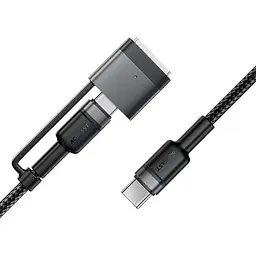 Кабель для передачі даних C22-05 2in1 Type-C to Type-C 240W/MAG3 140W (1.2 m) Black Acefast teh0030040 - мініатюра 3