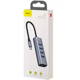 Мультипортовий адаптер USB Хаб Baseus Adapter Enjoy Type-C 4 USB3.0 + HDXiaomi CAHUB-N0G Grey - мініатюра 4