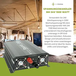 Інвертор Solartronics 24V–230V 1500 Вт з 2 розетками та USB, модифікована синусоїда - мініатюра 5