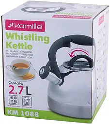 Чайник Whistling Kettle 2.7л зі свистком та скляною кришкою Kamille Ø20х23 см kuh0011104 - мініатюра 8