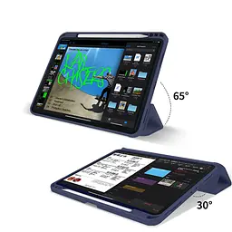 Чохол до планшета BeCover Tri Fold Soft TPU mount Apple Pencil Apple iPad Air 5 (2022) 10.9" Deep Blue (708454) - мініатюра 6