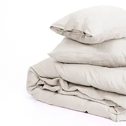 Комплект постільної білизни MirSon Natural Linen Jasmine льон євро бежево-сірий (2200008269074) - мініатюра 8
