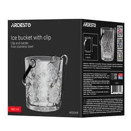 Відро для льоду Ardesto Alba 980мл, скло, прозорий (AR5044) - мініатюра 7