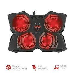 Підставка для ноутбука Trust GXT278 Yozu Cooling Red LED 17.3" Black (20817_TRUST) - мініатюра 6