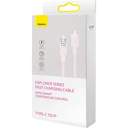 Кабель Baseus Explorer Series Fast Charging Cable with Smart Temperature Control Cable Type-C to Lightning 20W 1m CATS010204 Pink - мініатюра 6