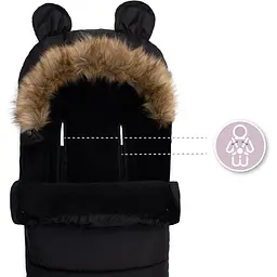 Зимовий конверт MoMi Sleeping bag black чорний - мініатюра 5