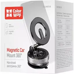 Універсальний автотримач ColorWay MagSafe 360° Black (CW-CHM21-BK) - мініатюра 4