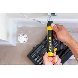 Викрутка реверсивна Stanley Pistol Grip Ratchet тріщатка насадки 38 шт. DW (0-63-038) - мініатюра 3