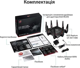 Роутер Asus ROG Rapture GT-AX11000 AX11000 Black 802.11ax (GT-AX11000) - мініатюра 5