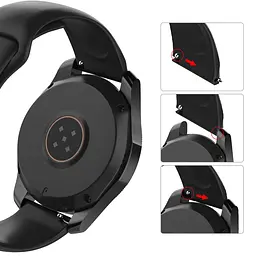 Силіконовий ремінець BeWatch 22мм для Xiaomi Amazfit Stratos 3 | GTR 47 | GTR 2 Чорний (1020301) - мініатюра 3