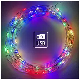 Гірлянда ColorWay Роса LED 50 5 м 8 функцій різнокольорова USB (CW-G-50L5NUMC) - мініатюра 2