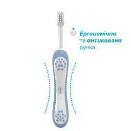 Дитяча зубна щітка Chicco для перших зубів, 6-36 міс. блакитна (8058664174690) (12081.11) - мініатюра 2