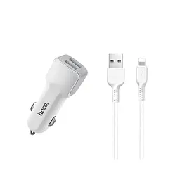 Адаптер автомобильный Hoco Lightning cable Z23 2USB, 2.4A