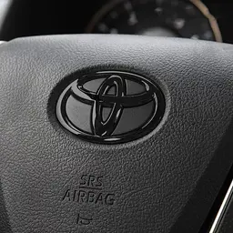 Емблема керма TOYOTA чорна 65 мм пластик (на направляючих) - мініатюра 2